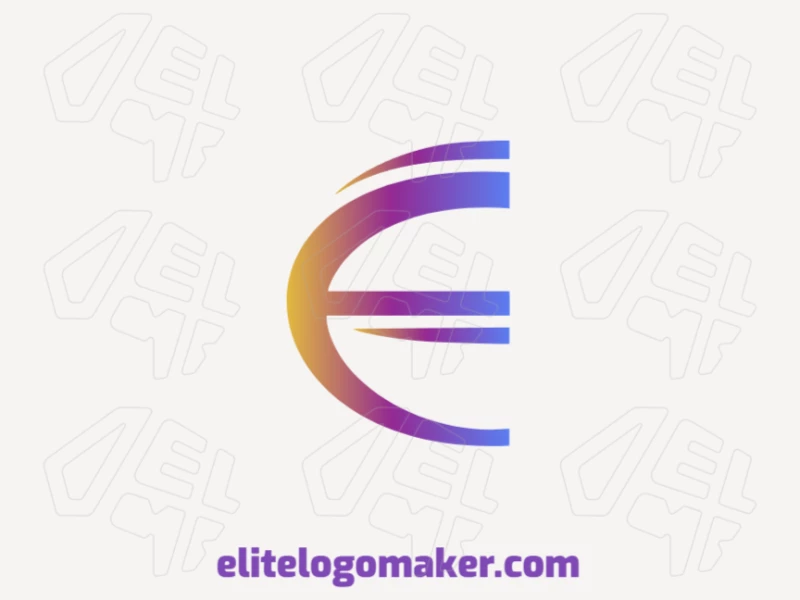 A modern logo template featuring the letter 'E' with a sleek gradient effect, creating a stylish and contemporary design.