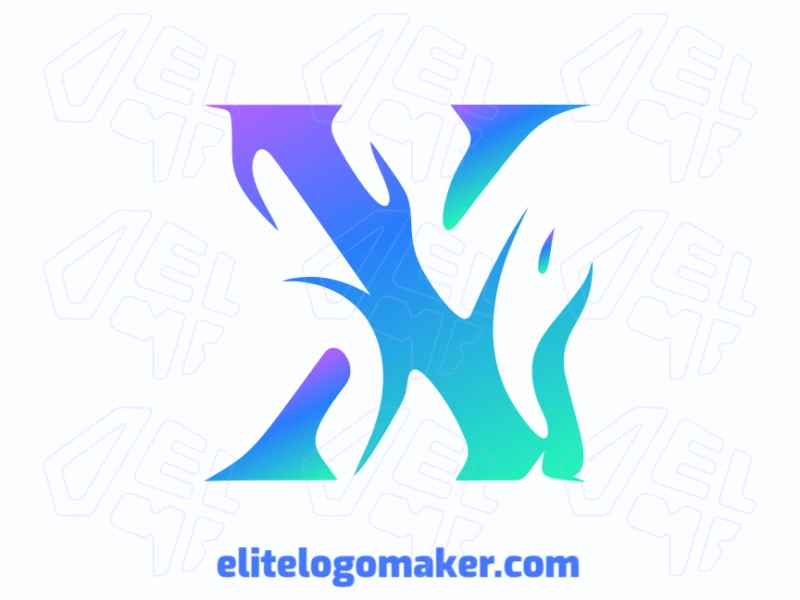 Luxurious and original logo featuring the letter 'X' in an abstract design with a blue and green gradient style.