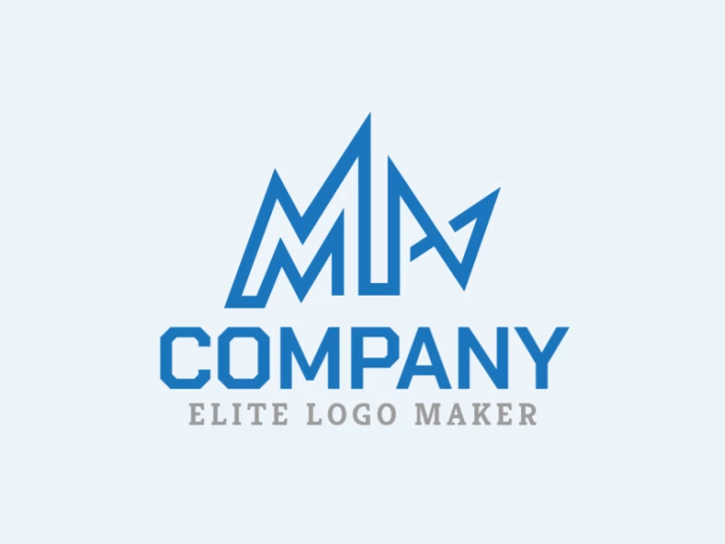 Create a memorable logo for your business in the shape of a letter "M" combined with a letter "A", with initial letter style.