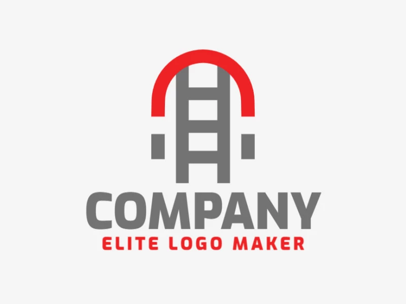 Creative logo in the shape of a magnet combined with a ladder, with a refined design and minimalist style.