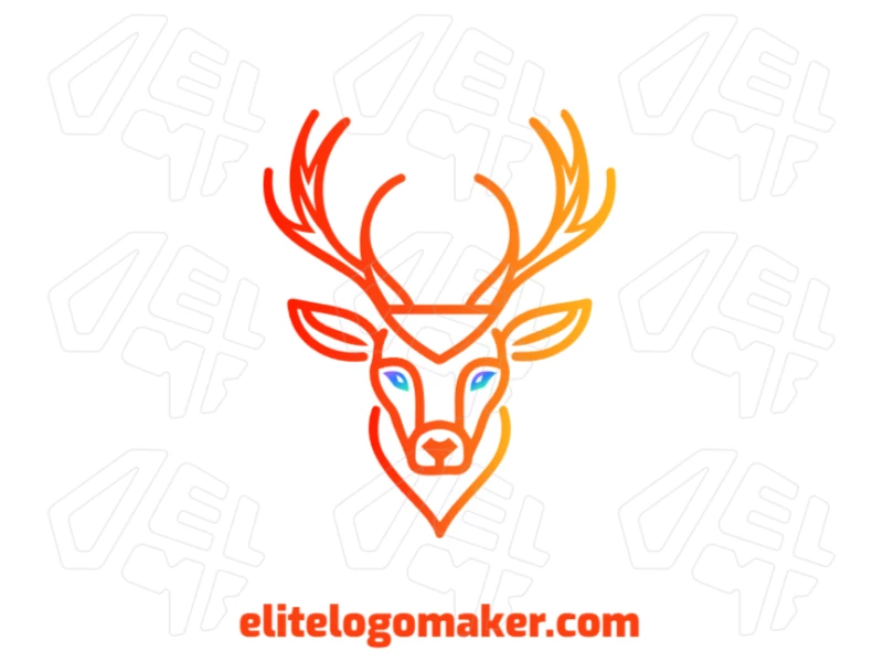 Magnificent deer logo with a gradient style, perfect for a company seeking a creative and striking brand identity with a modern and elegant touch.