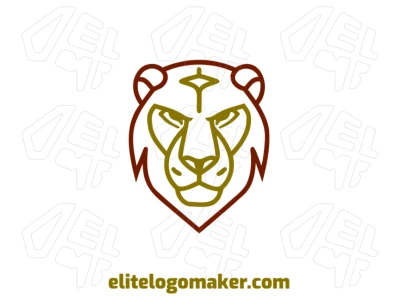 A subtle animal logo featuring a magnificent lion with a monoline design, combining strength and elegance in a sleek and modern style.