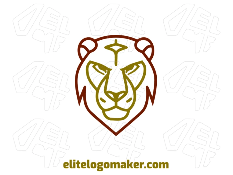 Magnificent Lion With Monoline Design Make Your Own Company Logo A subtle animal logo featuring a magnificent lion with a monoline design, combining strength and elegance in a sleek and modern style.