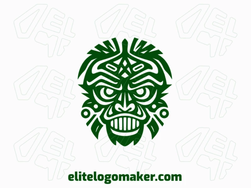 Modern logo in the shape of a mask with professional design and symmetric style.