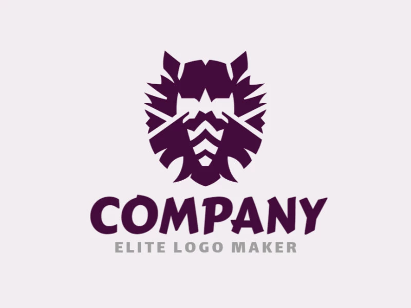 Customizable logo in the shape of a masked man with creative design and abstract style.