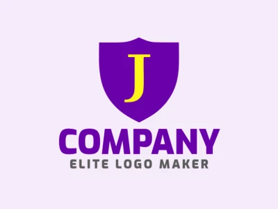 Elegant and different minimalist logo design featuring a medieval shield with the letter 'J' in the center, offering a unique and bold visual.