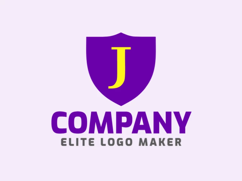 Elegant and different minimalist logo design featuring a medieval shield with the letter 'J' in the center, offering a unique and bold visual.