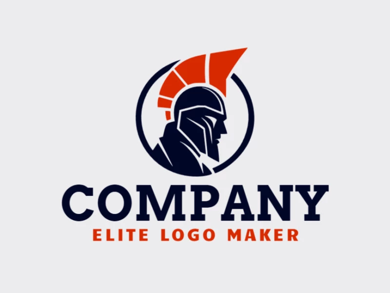 Create a vector logo for your company in the shape of a Medieval Warrior with an abstract style, the colors used were red and black.