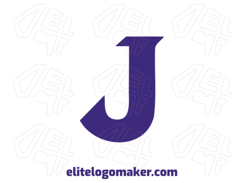 Professional logo design with a minimalist letter "J" in purple, blending a pictorial style with elegant simplicity.