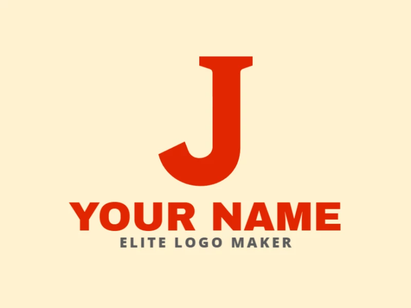 Flashy initial letter logo design featuring a minimalist letter 'J', creating a bold and striking visual impact.