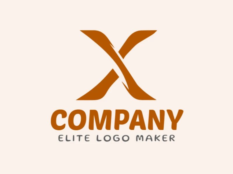 A cheap and professional logo featuring a minimalist letter 'X' in brown, designed to inspire with its clean lines and modern minimalist style.