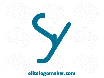 Eye-catching logo with the letter "Y" in a minimalist style and blue color, perfect for clean and modern design concepts.