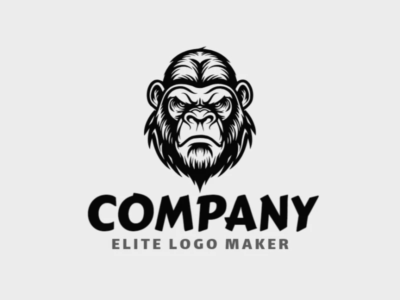 An attractive logo featuring a monkey shape in a tribal style, designed with intricate patterns and bold lines for a striking visual impact.