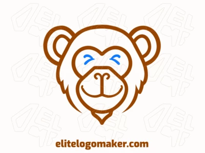 Generate a unique vector logo featuring a monkey head with a symmetrical style.