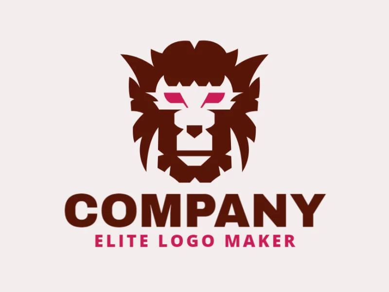 Creative logo in the shape of a monkey head with a refined design and abstract style.