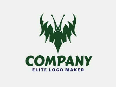 Logo available for sale in the shape of a monster with abstract style and green color.