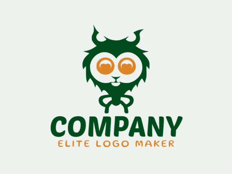 Customizable logo in the shape of a monster with an abstract style, the colors used were green and yellow.