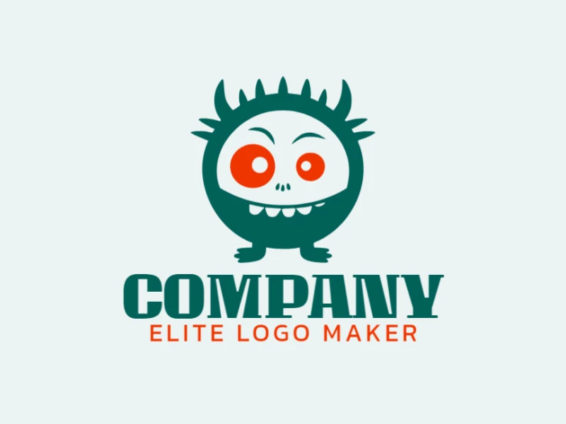 Memorable logo in the shape of a monster with mascot style, and customizable colors.