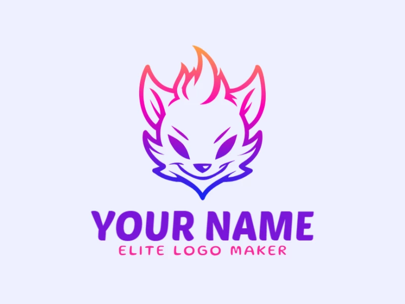 A gradient-styled monster logo, suitable for modern businesses, featuring smooth transitions and a unique, eye-catching design.