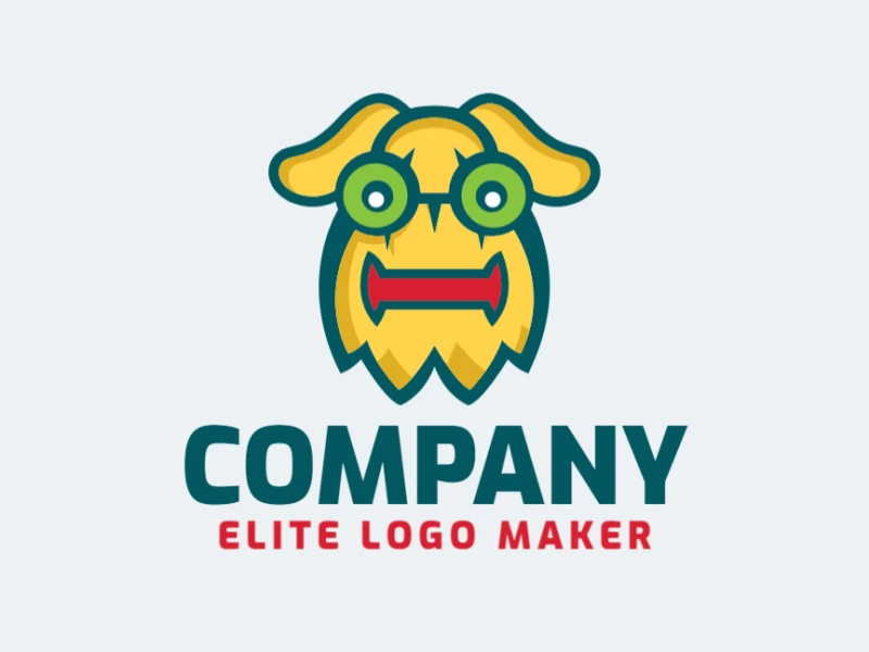 Ready-Made logo with childlike style and abstract shapes forming a monster with green, blue, and red colors.