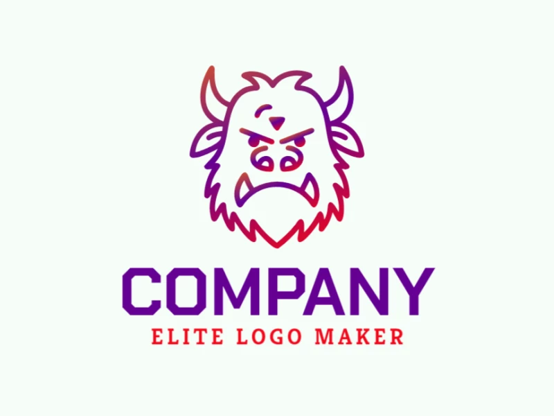 An attractive gradient logo featuring a monster head, with colors blending smoothly to create a bold and captivating design.