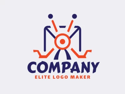 Double meaning logo design consists of the combination of a monster with a shape of an envelope with orange and blue colors.