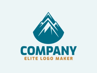 Logo template for sale in the shape of a mountain, the color used was blue.