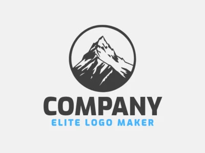 Create a memorable logo for your business in the shape of a mountain with a circular style and creative design.