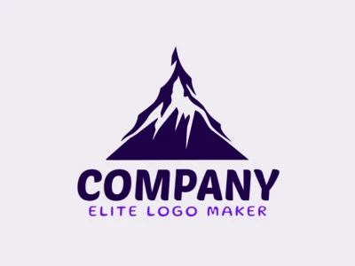 A sophisticated logo in the shape of a mountain with a sleek minimalist style, featuring a captivating dark blue color palette.