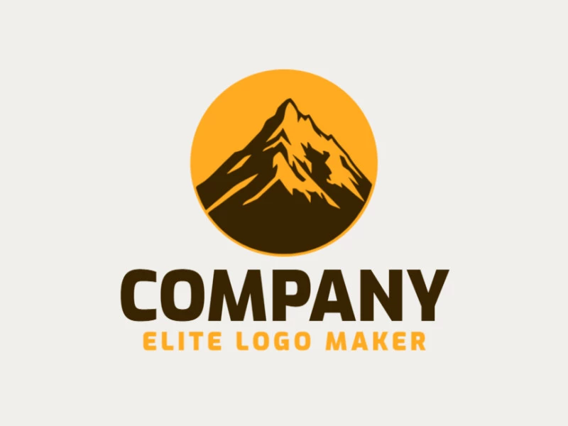 Memorable logo in the shape of a mountain with simple style, and customizable colors.