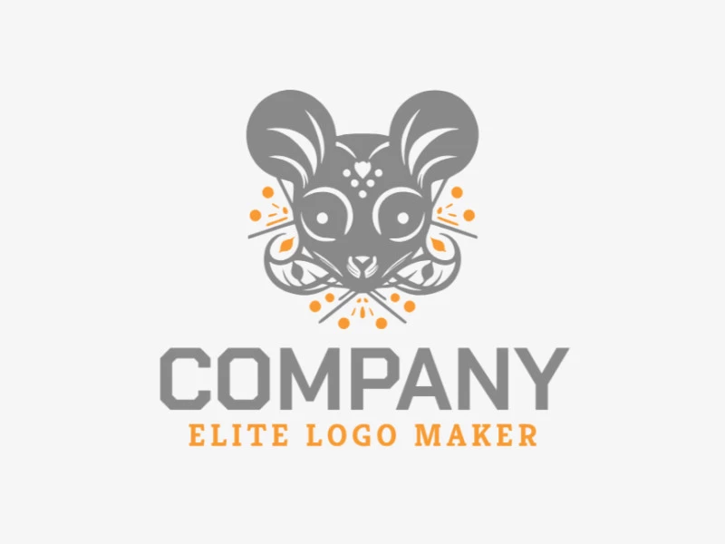 Create a memorable logo for your business in the shape of a mouse head with a handcrafted style and creative design.