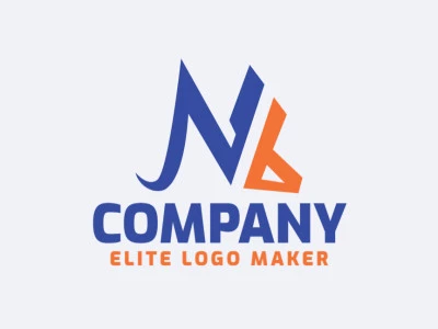 Create your online logo in the shape of a letter "N" combined with a letter "B" with customizable colors.