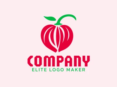 Prominent Logo in the shape of a natural pepper with differentiated design and simple style.