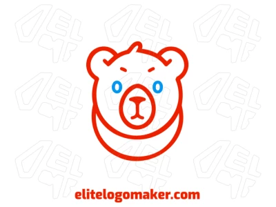 An orange bear with an editable design, crafted in a minimalist style to achieve a luxurious and sophisticated visual appeal.