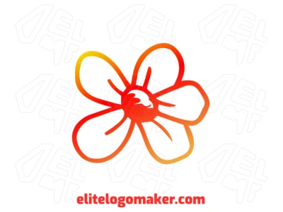 Minimalist logo featuring an orange flower, designed with clean lines and simple shapes for a fresh and vibrant visual identity.