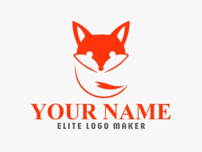 An interesting abstract orange fox head logo, designed to create a bold and captivating visual with a unique artistic style.