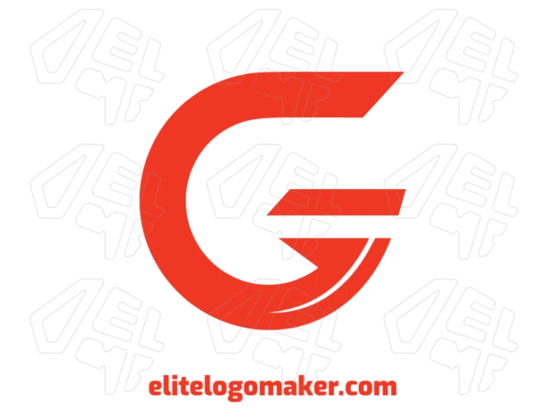 Orange Letter "G" With Simple Style - Distinctive Logo Eye-catching logo design with a simple orange letter "G" in initial style, creating a bold and memorable brand identity.