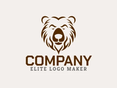 A minimalist logo featuring an ornamental bear, exuding sophistication and charm in brown tones.