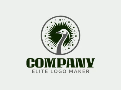 Creative logo in the shape of an ostrich with a refined design and illustrative style.