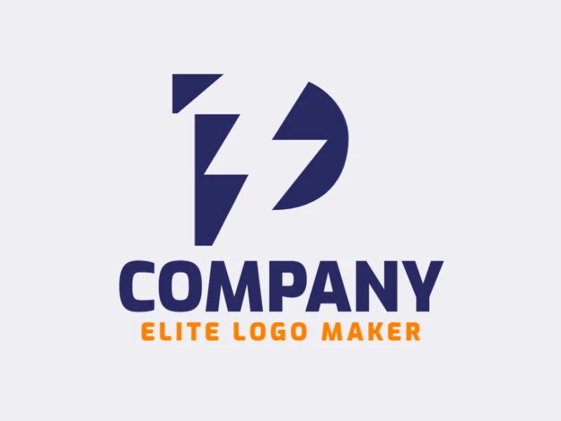 Creative logo in the shape of a letter "P" combined with a lightning bolt, with a refined design and minimalist style.