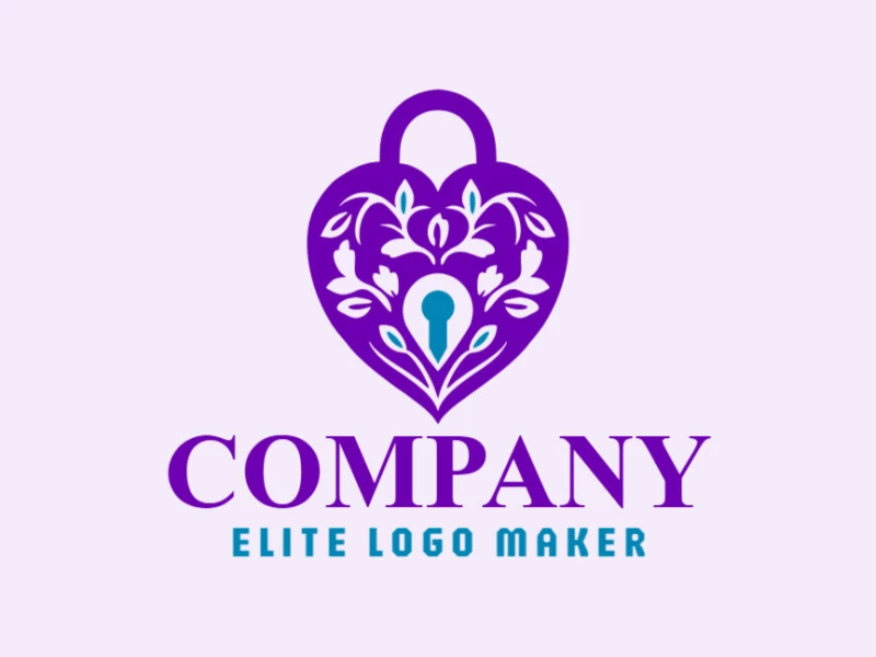 Creative logo in the shape of a padlock with a refined design and abstract style.