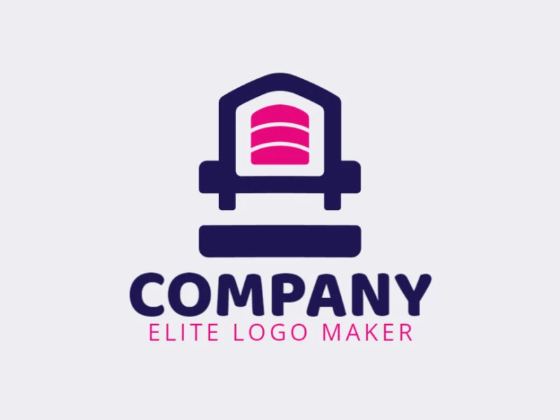 Create your online logo in the shape of a padlock combined with a nail, with customizable colors and abstract style.