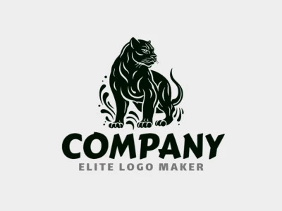 Customizable logo in the shape of a panther with creative design and mascot style.