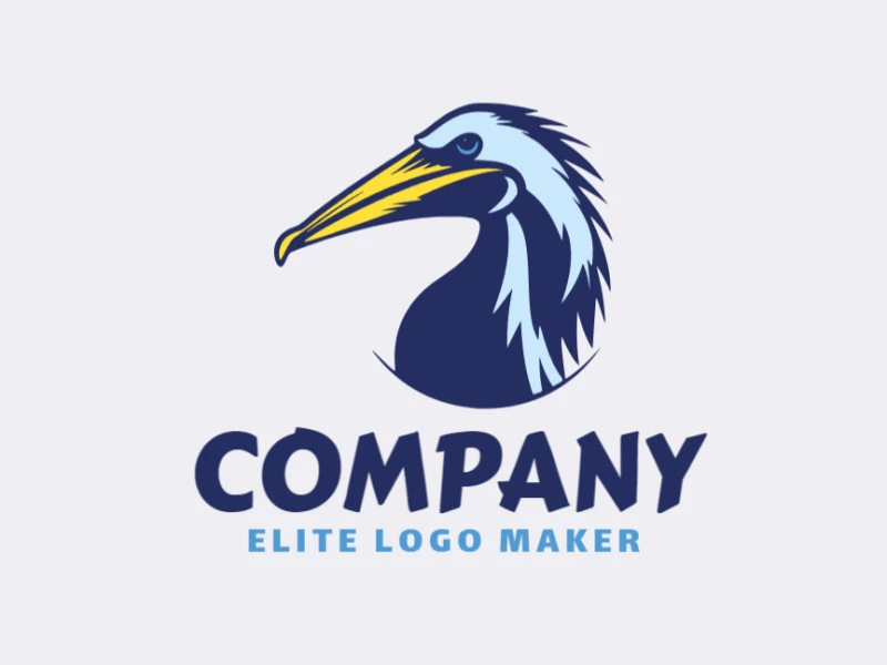 Creative logo in the shape of a pelican with a refined design and creative style.