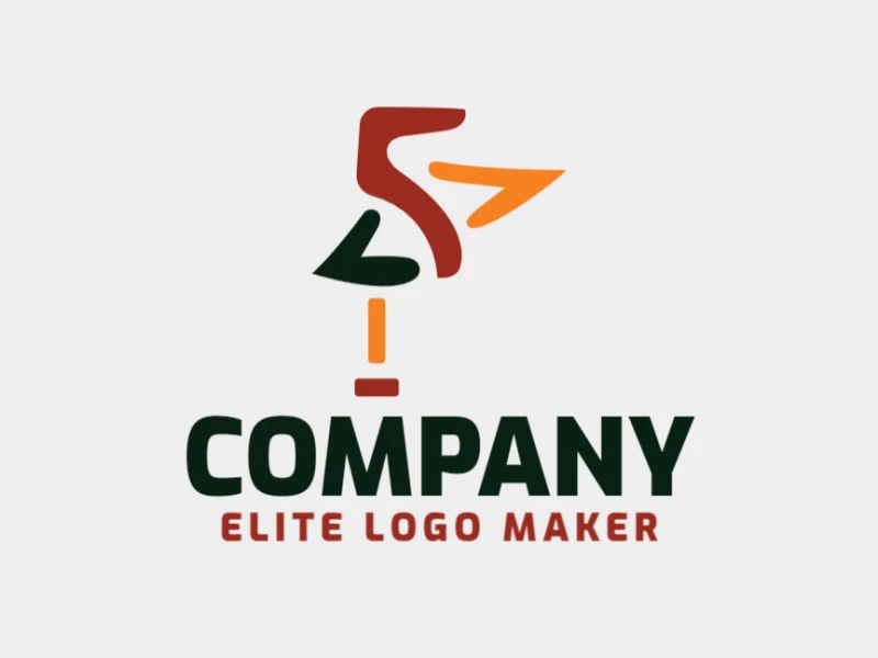 Creative logo in the shape of a pelican with memorable design and hand drawing style, the colors used are: black, yellow, brown.