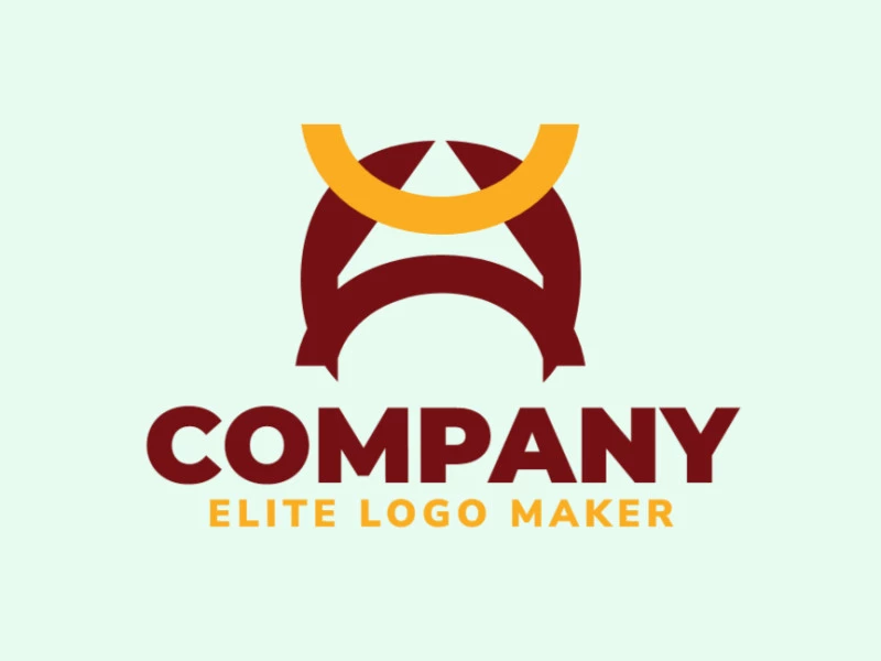 Simple logo composed of abstract shapes, forming a pencil with brown and yellow colors.