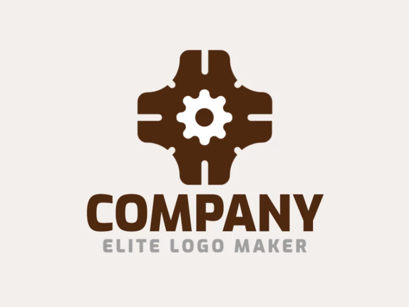 Logo Template for sale in the shape of a pencil, the color used was brown.