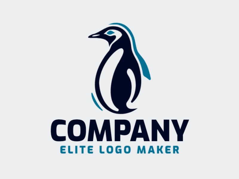 Creative logo in the shape of a penguin with a refined design and minimalist style.