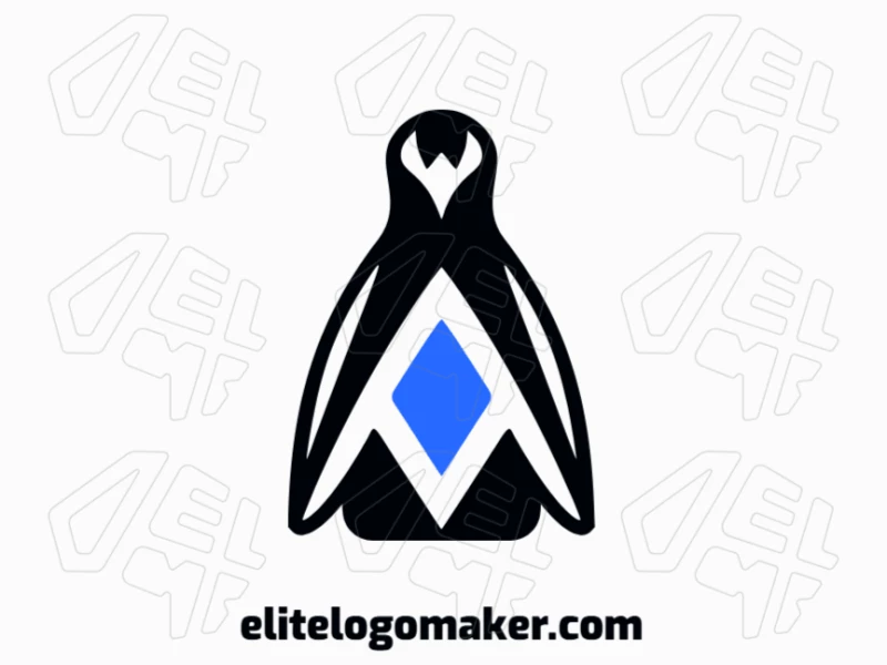 Create your online logo in the shape of a penguin with customizable colors and symmetric style.