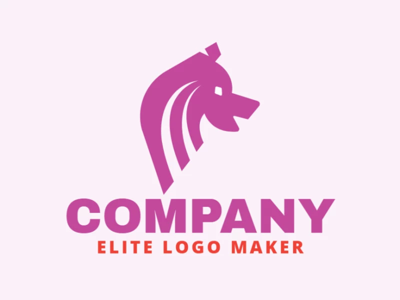 Animal logo with a refined design forming a pig with pink and white colors.